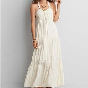 AEO Crochet White Maxi Dress